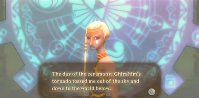 Skyward Sword Zelda prays at the goddess statues from YouTube (1)