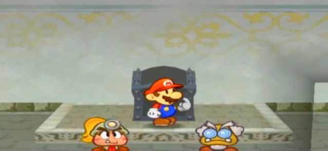 "Me?", Mario emotes.