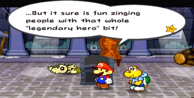 Chest #2: "...But it sure is fun zinging people with that whole 'legendary hero' bit!"