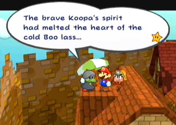 "The brave Koopa's spirit had melted the heart of the cold Boo lass..."