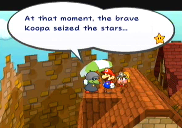 "At that moment, the brave Koopa seized the stars..."
