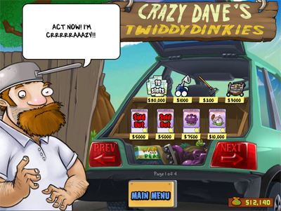 Crazy Dave's Twiddydinkies (his trunk).