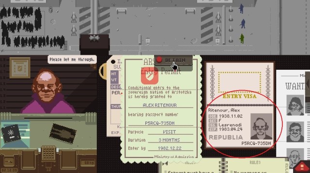 This passport indicates that the entrant is female. Since the entrant is actually male, this means the document was likely forged.