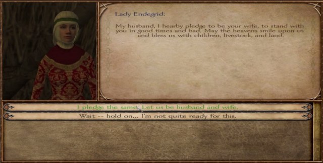 M&B-Warband Marriage Screenshot from YouTube-- astoundingsteve channel