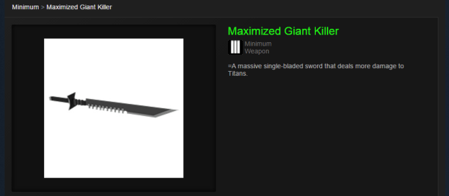 Maximised Giant Killer from Steam Community Market