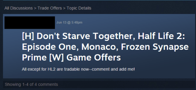 Thread Example from My Post in Steam Trading Forum